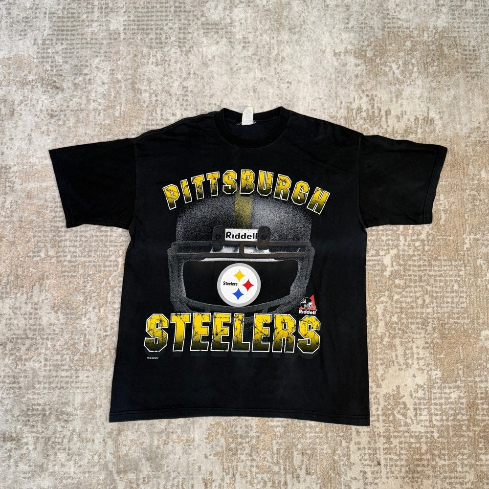 Vintage 1997 NFL Licensed Riddell Pittsburgh Steelers Football Sports T-Shirt